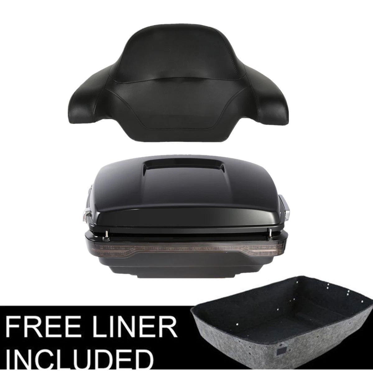 Trunk Backrest Pad & Brake LED Tail Light for Harley Touring Glide (2014–2025)