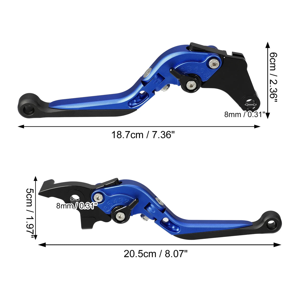 Folding Brake Clutch Lever Set for Suzuki GSX-R125 (2017–2023) - Black Blue