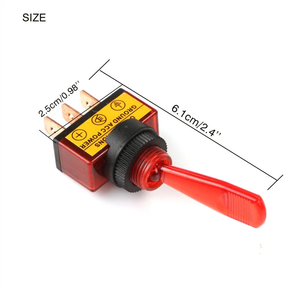 Set of 4 LED Light Toggle Rocker Switch SPST 12V 20A for Car Boat