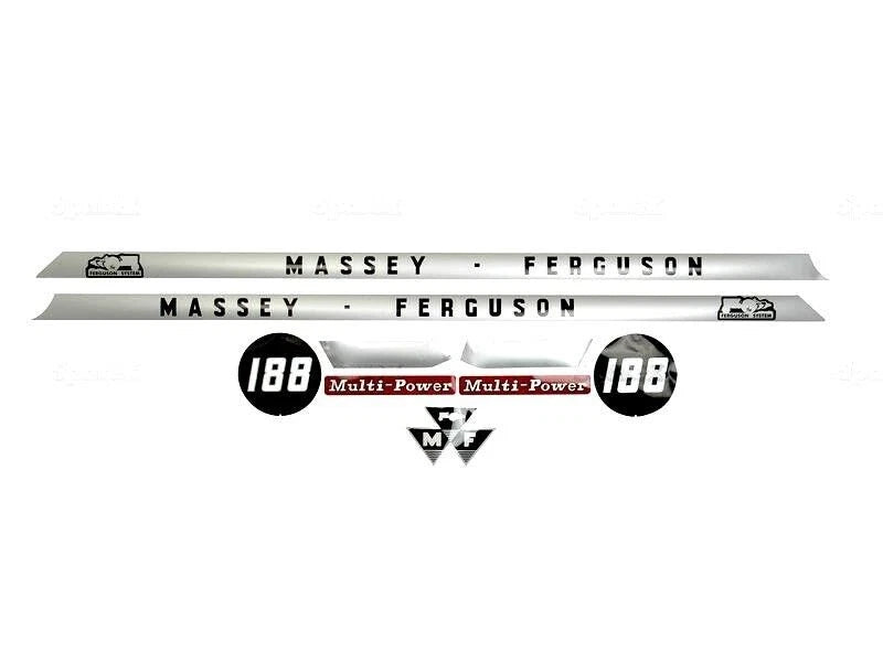 Complete Bonnet Decal Set for Massey Ferguson 188