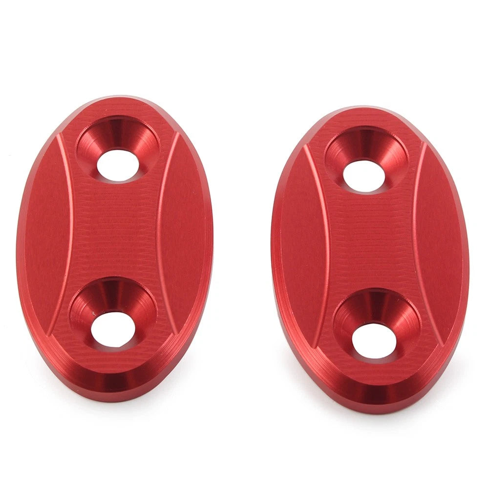 Pair Rear View Mirror Block Off Plates for BMW S1000RR (2009–2018) Red