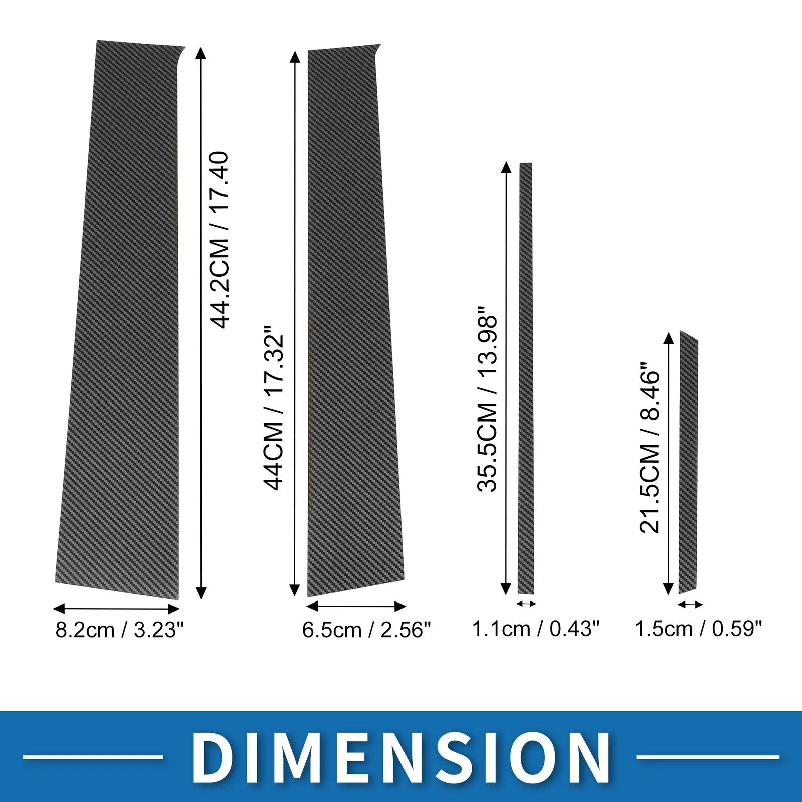Door Pillar Window Trim Kit 8 Pcs Replacement for Toyota Yaris (2005–2014)