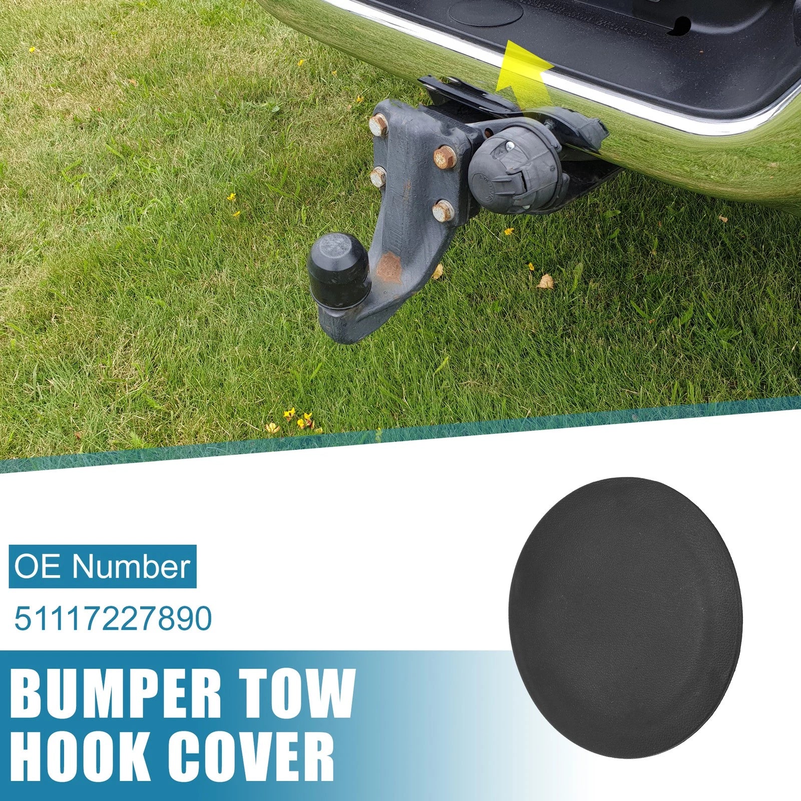 Rear Bumper Tow Hook Cover Replacement for Dodge Ram 1500-3500 (2013–2018)
