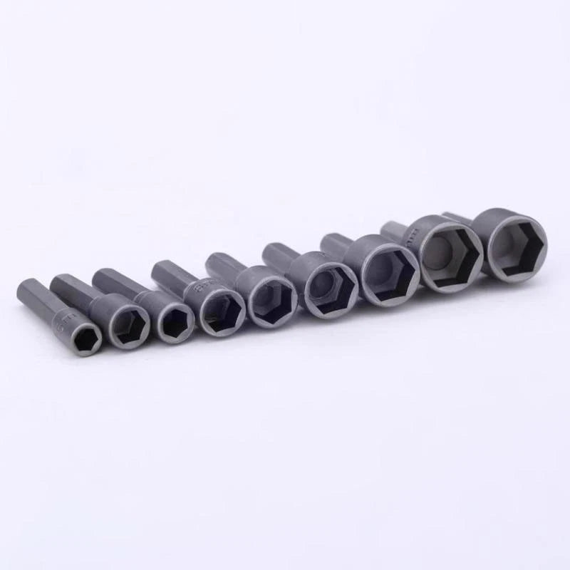 9pcs Metric Hex Socket Drill Bit Set for (5mm-13mm)