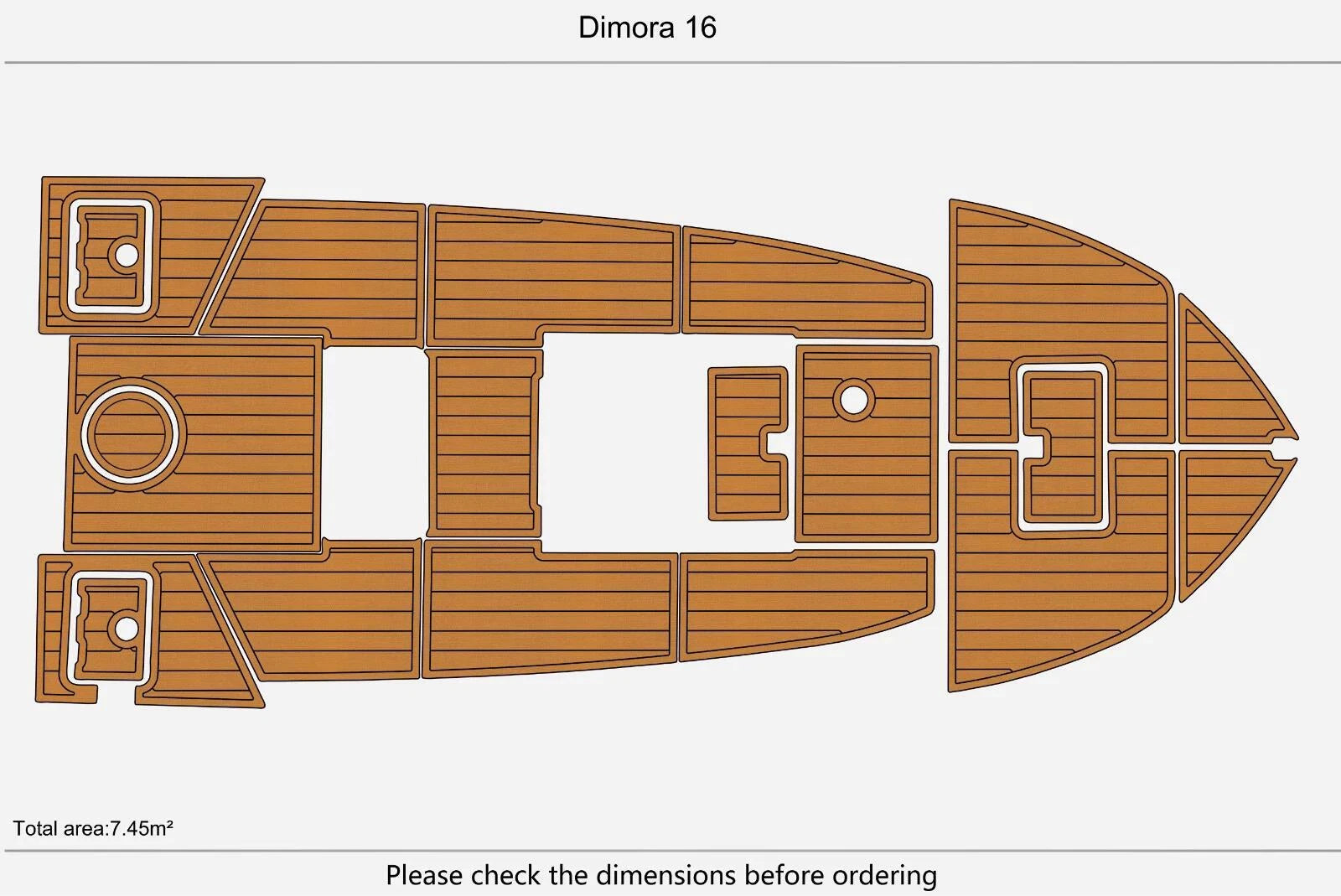 EVA Foam Teak Faux Deck Flooring Mat for Dimora 16 Cockpit BOW Boat