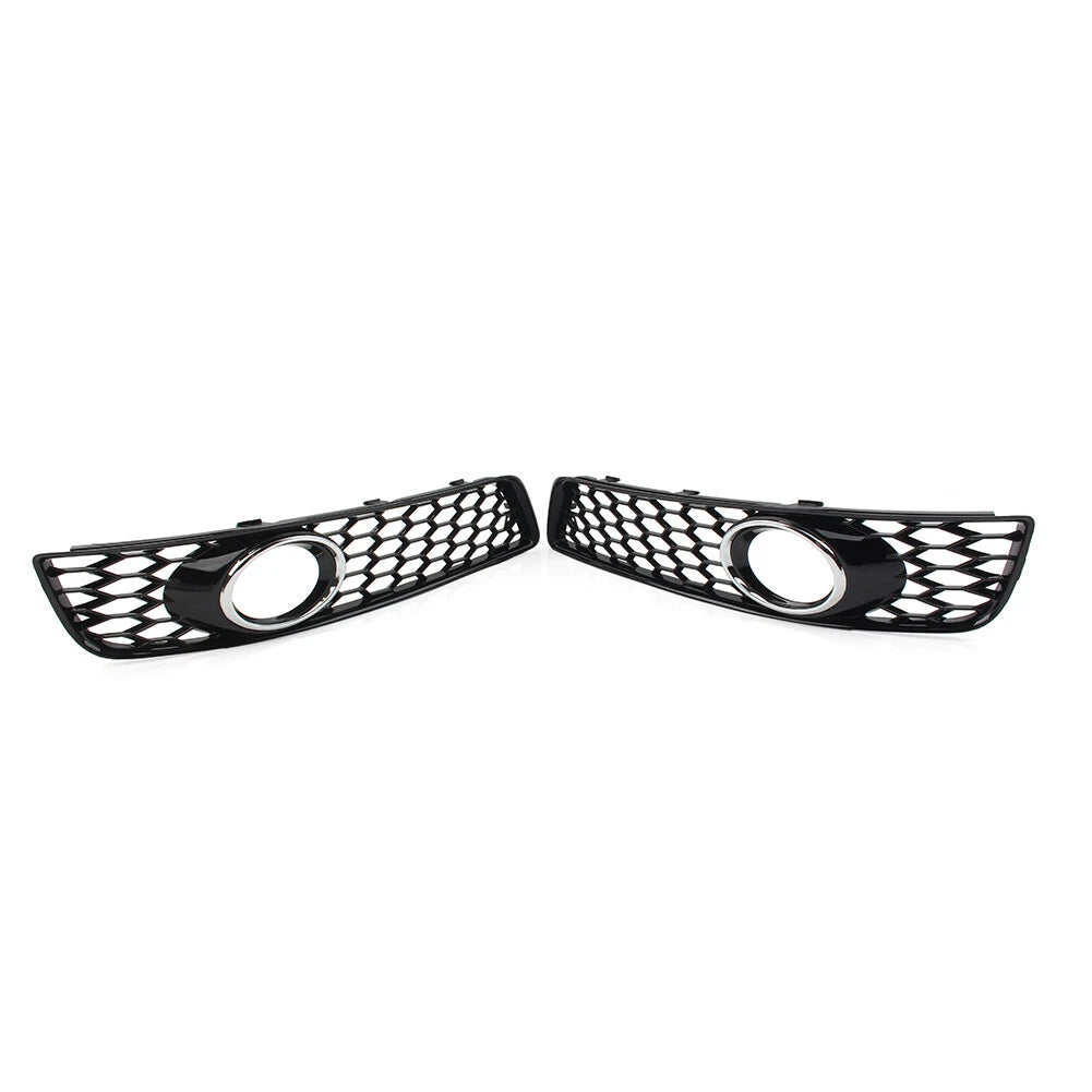 Chrome Front Bumper Honeycomb Fog Light Grille Cover for Audi A3 8P (2009–2013)