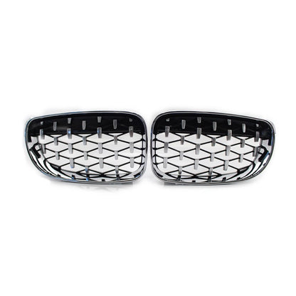 Chrome Diamond Front Kidney Grille for BMW 1 Series E81 E82 E87 E88 (2004–2013)