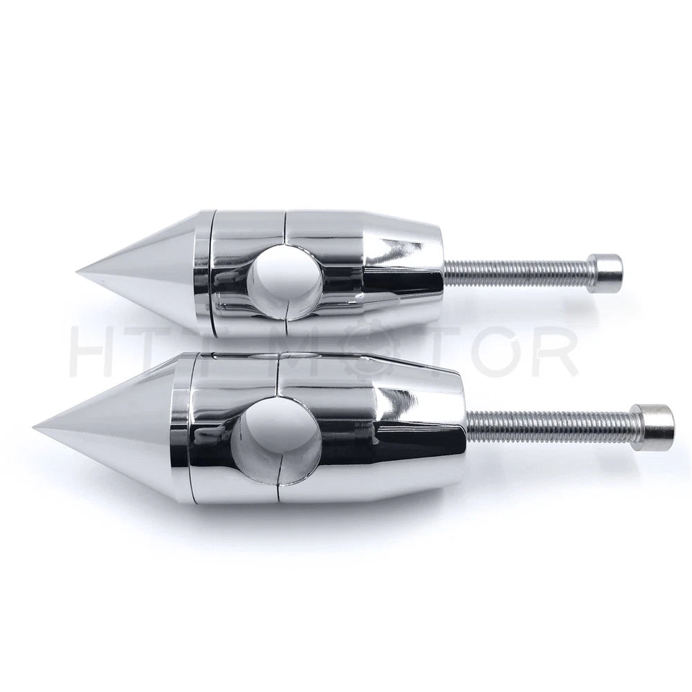 2 1/4" Chrome Spike Handlebar Risers for Harley Softail Dyna Sportster (Custom)