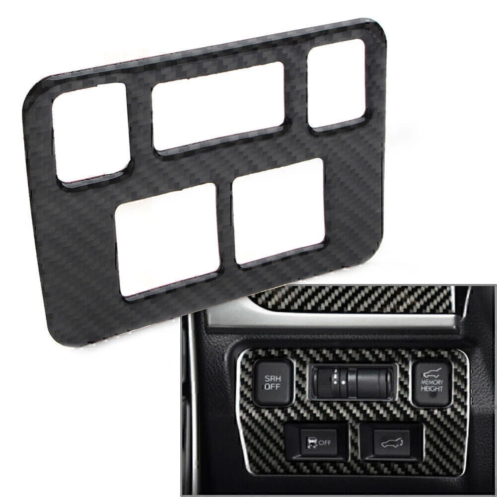 Carbon Fiber Front Headlight Button Frame Cover Trim For Subaru Forester 2013-18