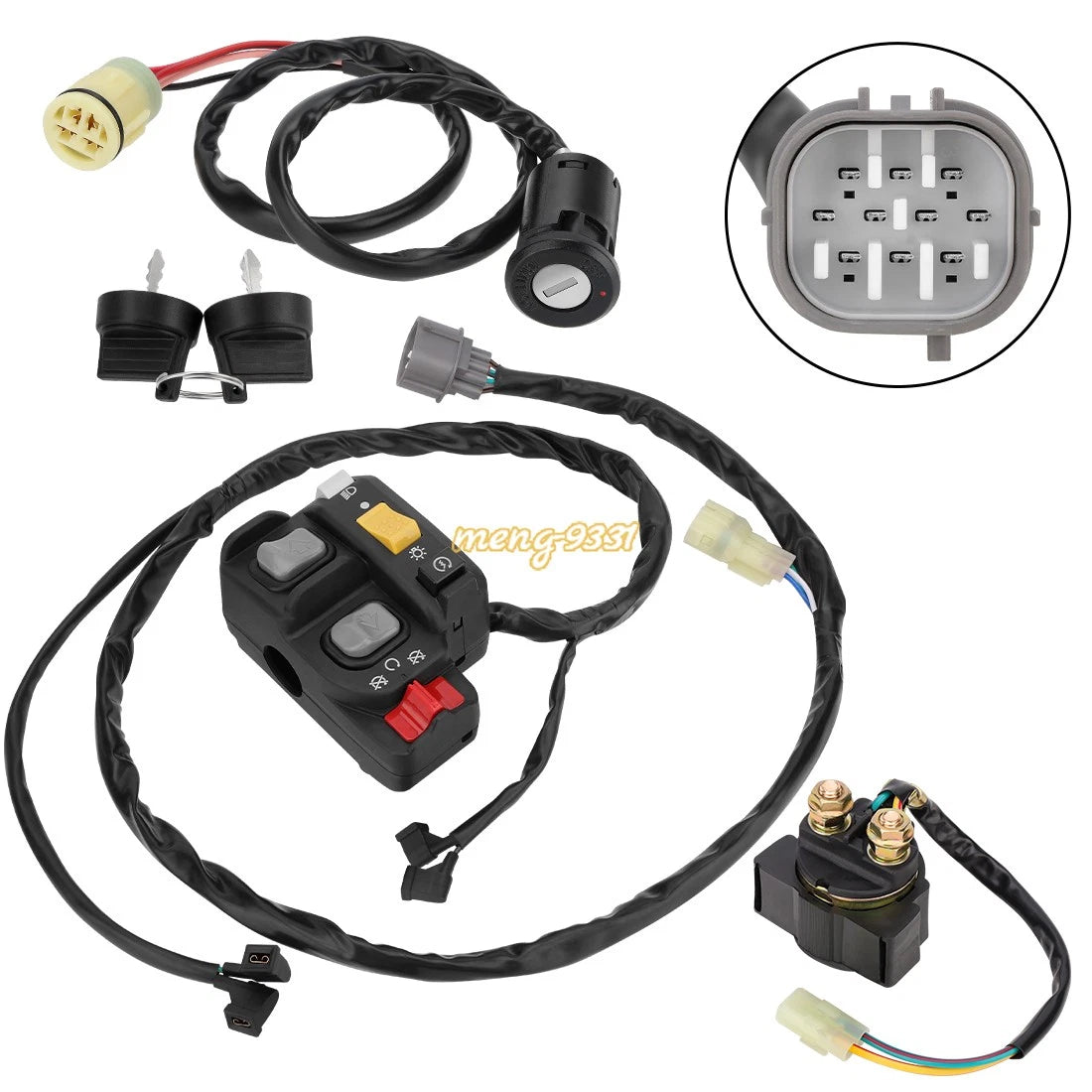 Left Handlebar Key Starter Relay Switch Kit for Honda Rancher 350 (2006)