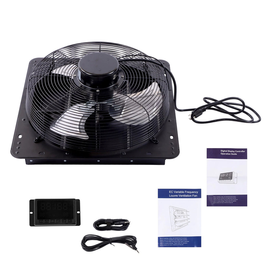 Shutter Exhaust Fan 16 Inch 2600 CFM Wall Mounted with Speed Controller
