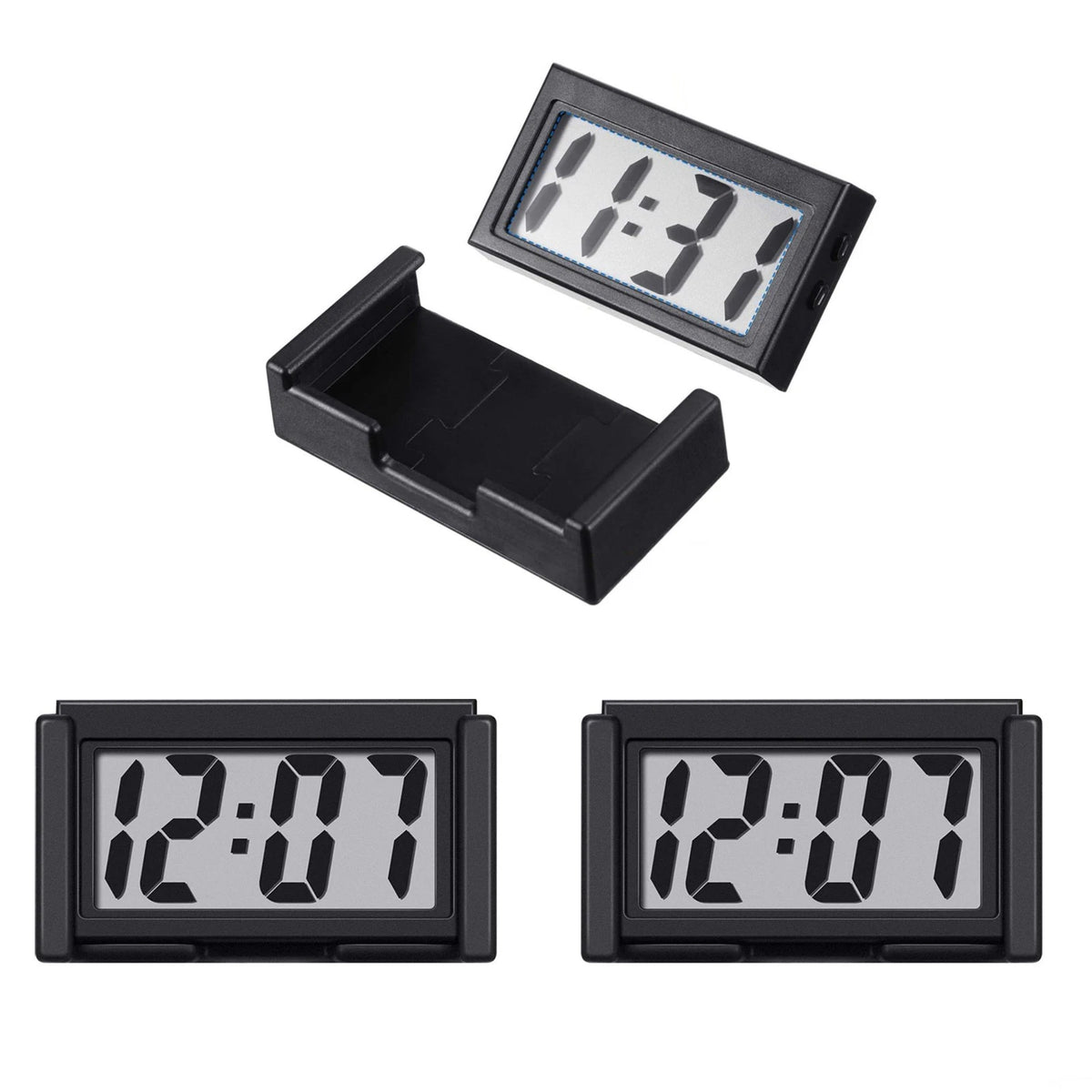 3PC Mini Digital Clock for Car Dashboard (LCD Display)