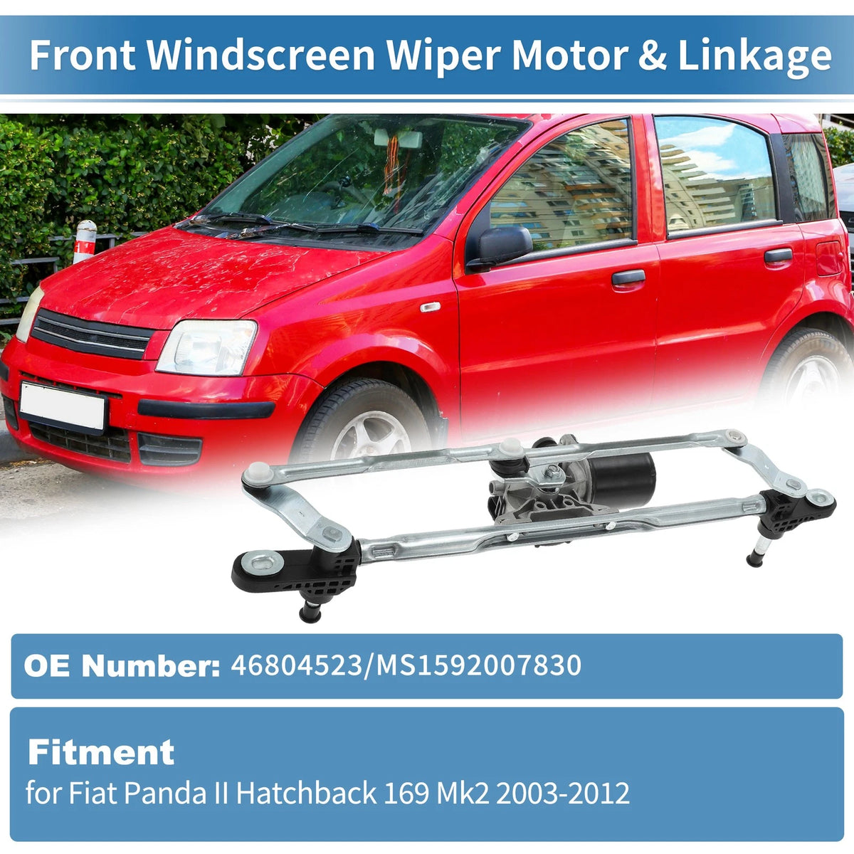 Front Windscreen Wiper Motor Linkage for Fiat Panda II 169 (2003–2012) No.46804523