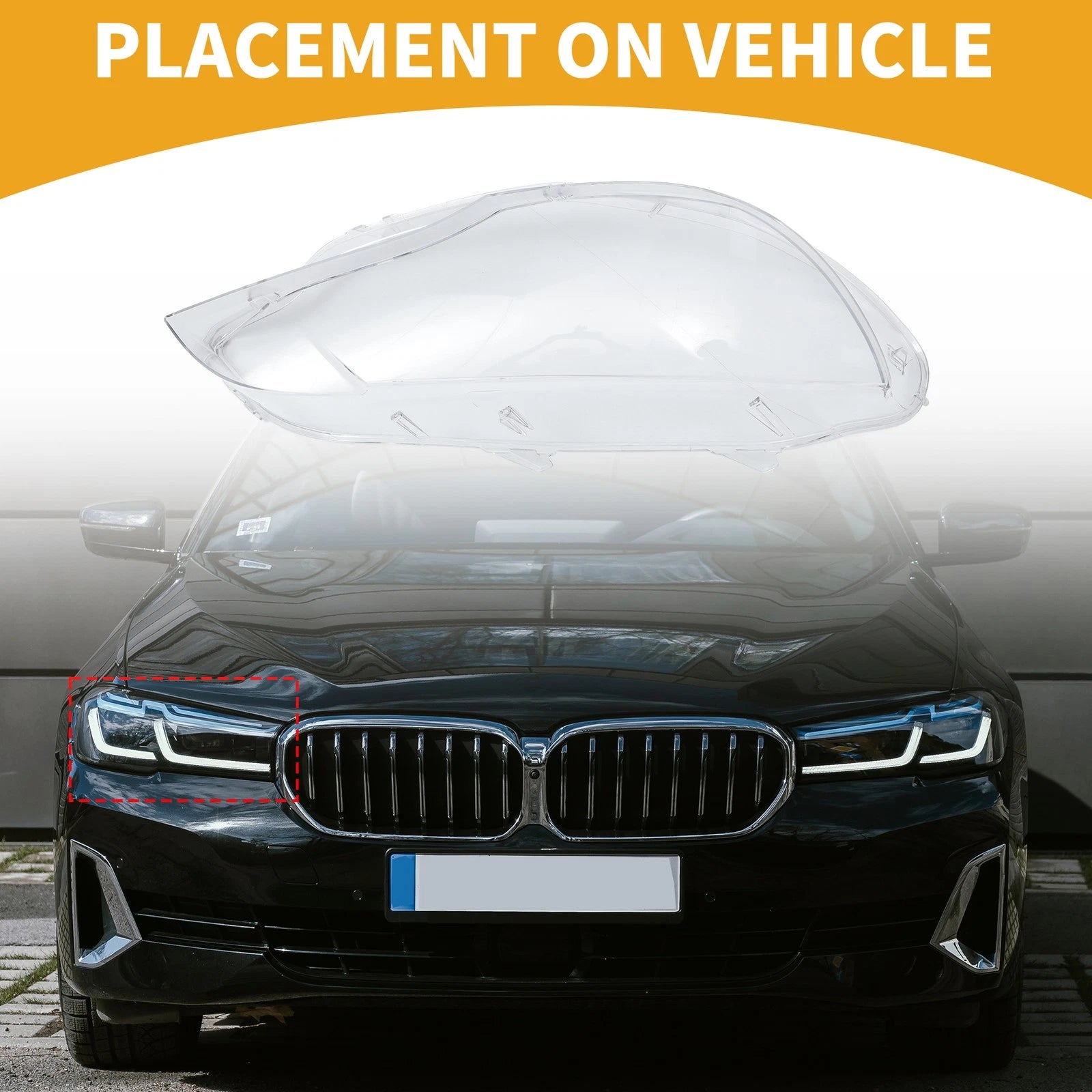 Front Right Headlight Lens Cover Replacement for BMW X6 (2008–2014)
