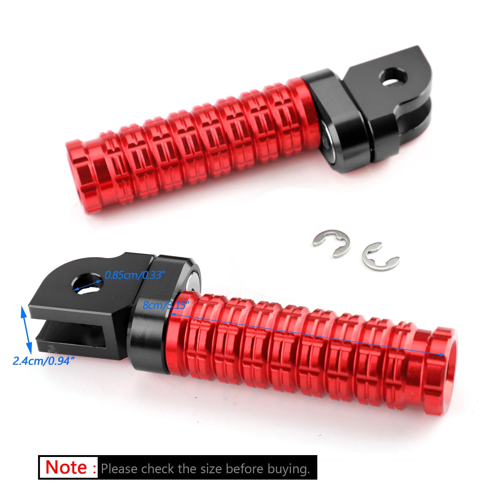 Front Footpegs for Yamaha MT-03 MT/FZ07 MT/FZ09 MT/FZ10 FZ8 FZ1 Tracer900 (2016–2023) Red T9