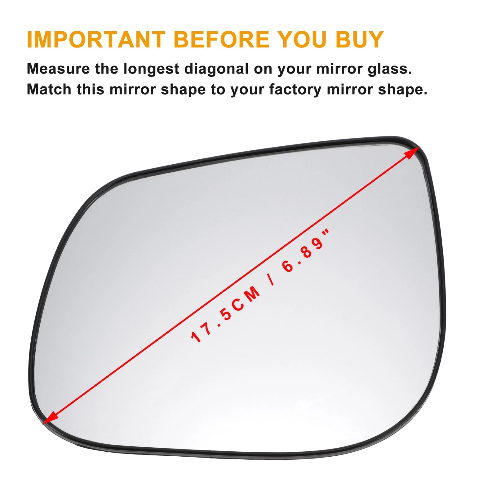 Left Side White Mirror Glass for KIA Picanto (2012–2020)