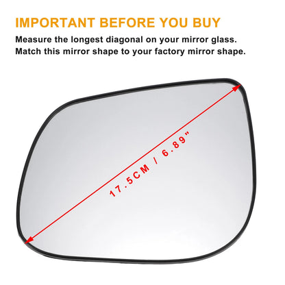 Left Side White Mirror Glass for KIA Picanto (2012–2020)
