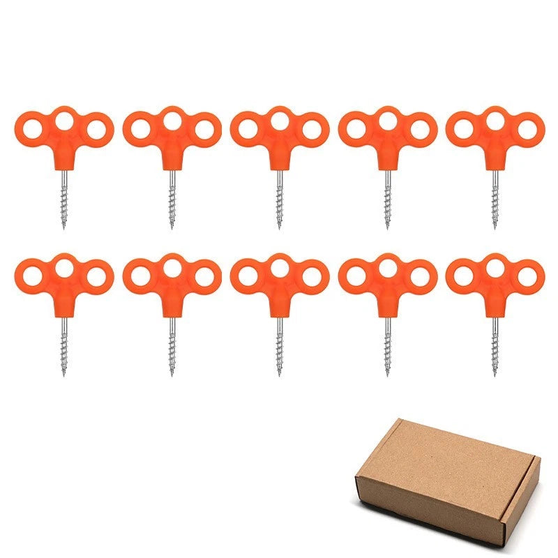 3-Prong Stainless Steel Glow Tent Stakes for Quick Setup and Stability