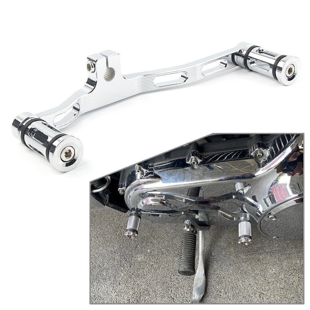 Slotted Gear Shifter Lever for Harley Dyna FXD (Mid-Control, Chrome)