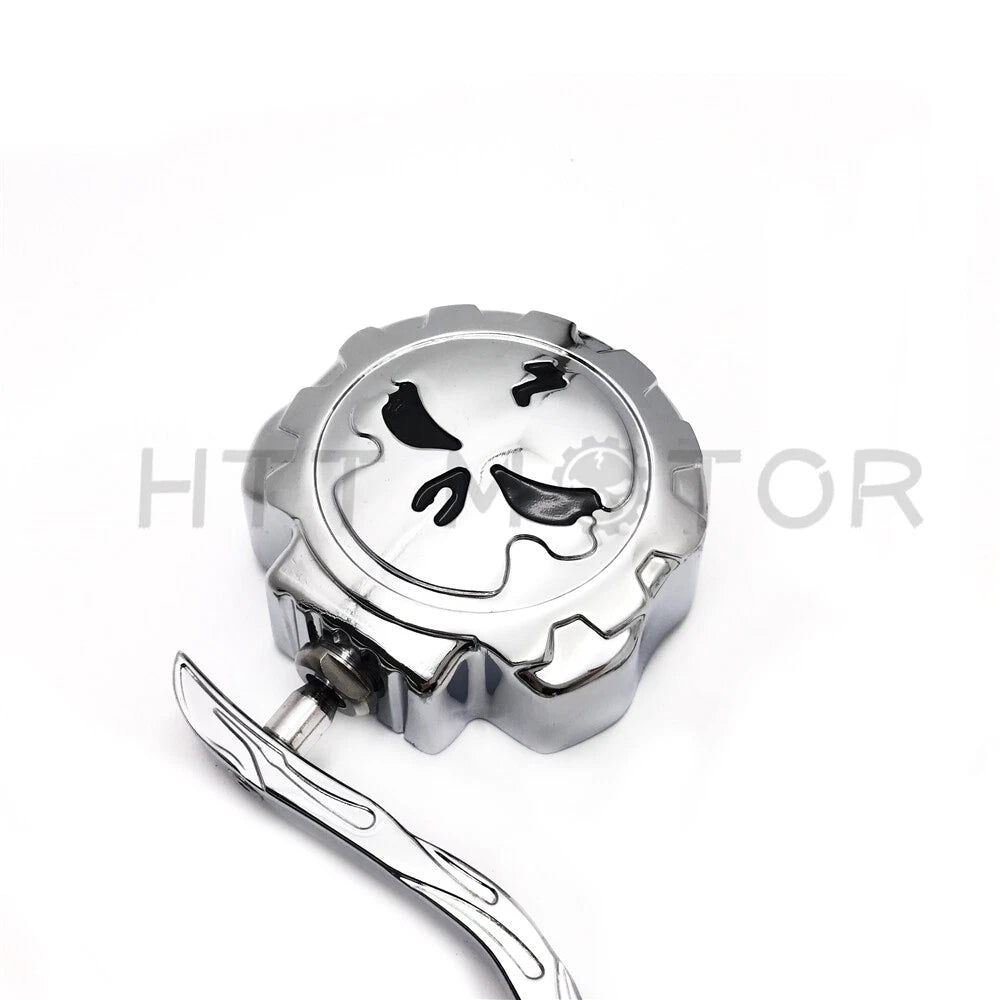 Chrome Skeleton Skull Side Mirrors for Universal Motorcycle (8mm 10mm)