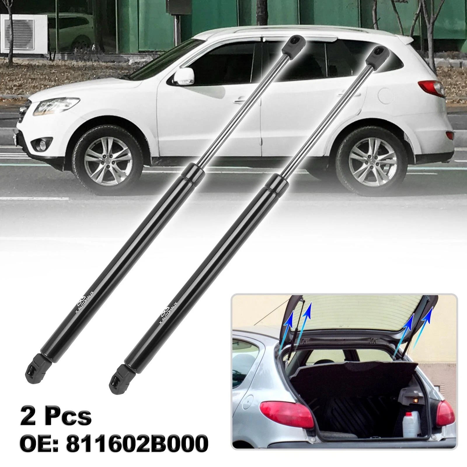 2pcs Rear Trunk Lift Supports Replacement Struts for Hyundai Santa Fe (2007–2012)