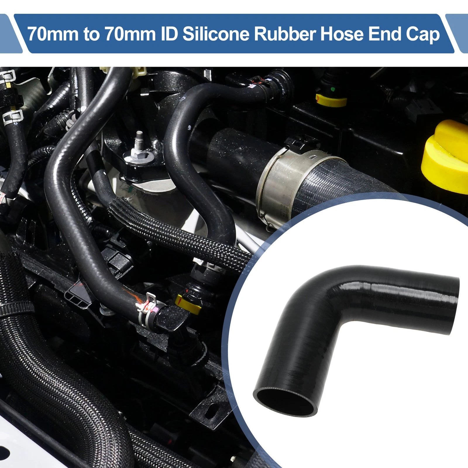 2.76" 90 Degree Silicone Elbow for Intercooler Heater (Universal)