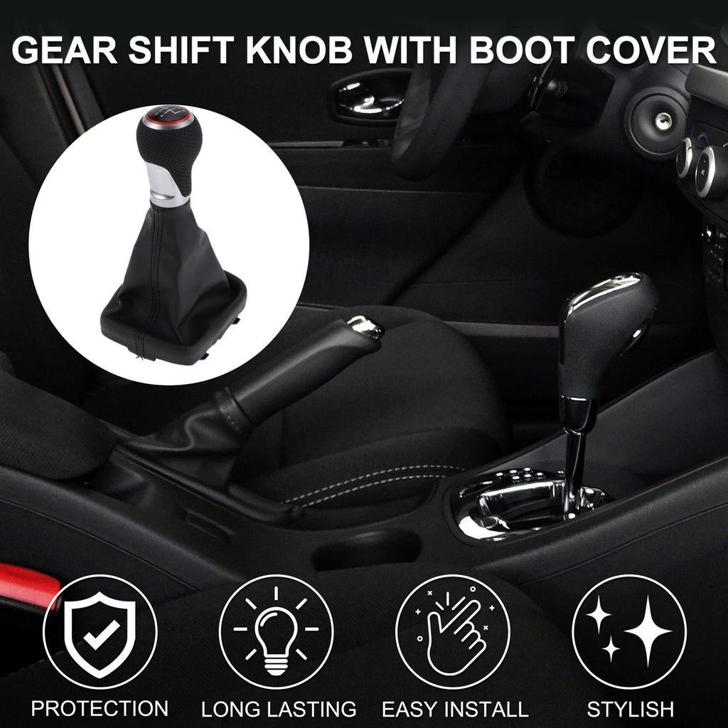 5 Speed Shift Knob with Boot Cover Replacement for Audi A3 S3 (2003–2013)