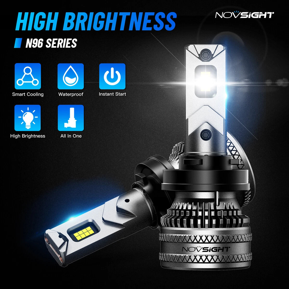 H11 LED Headlight Bulbs Combo for 6500K 40000LM 200W
