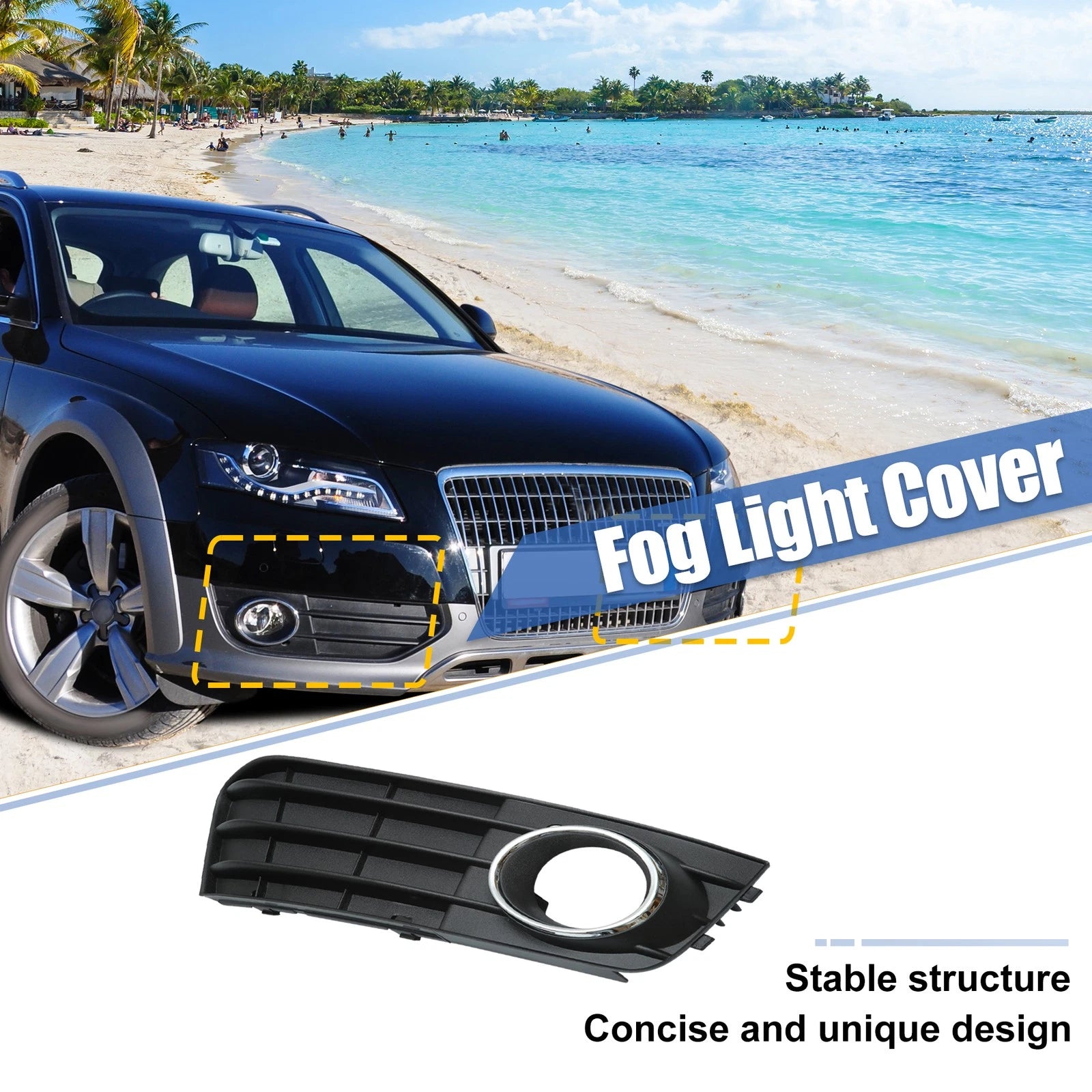 Fog Light Grille Cover Front Right Replacement for Audi A4 (2005–2016)