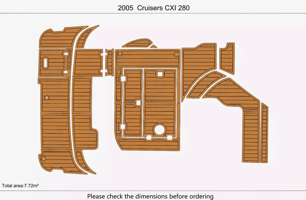 EVA Pads for Cruisers 280 CXI (2005) - Teak Deck Faux Floor