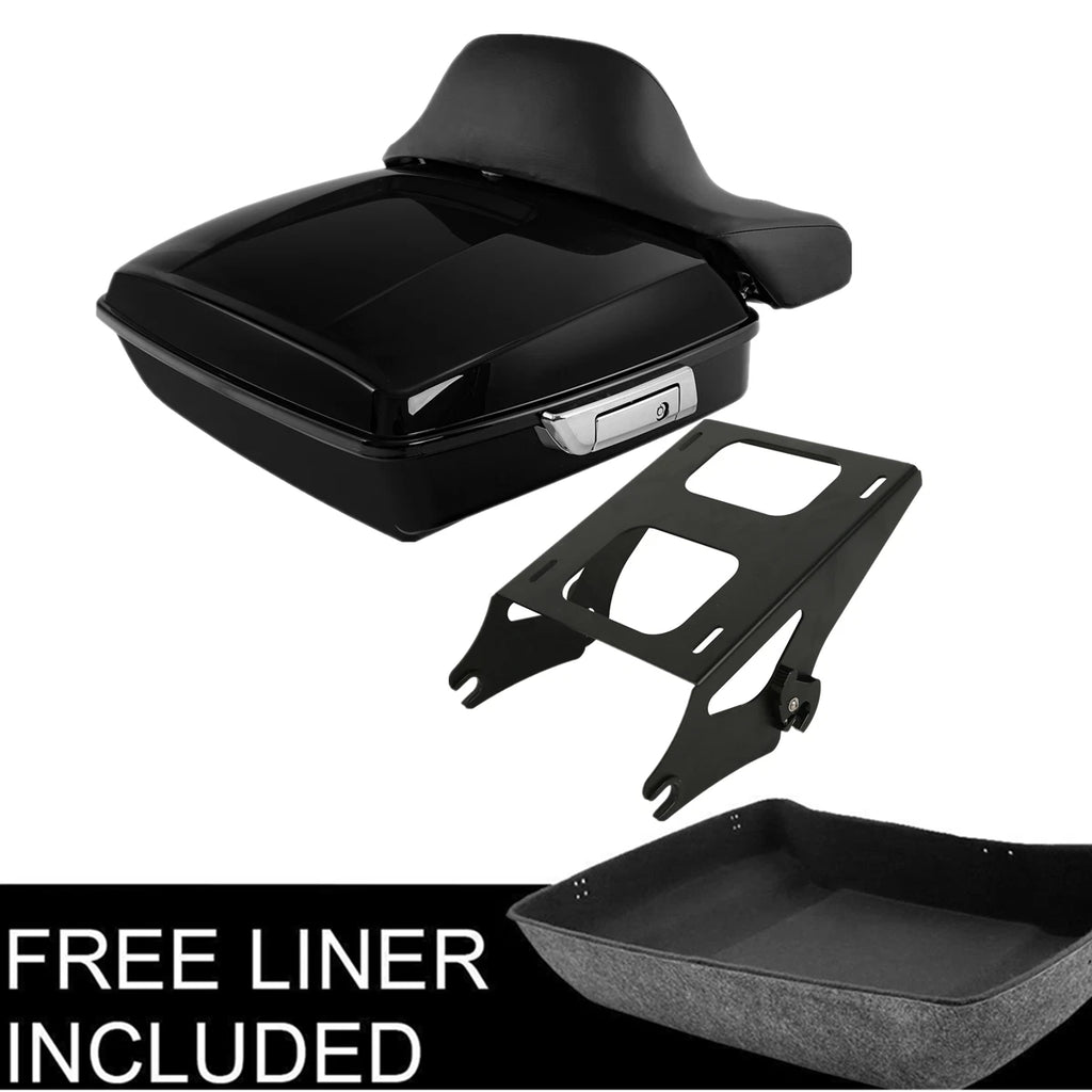Chopped Trunk Backrest Pad Mount Rack for Harley Electra Glide (2014–2025)