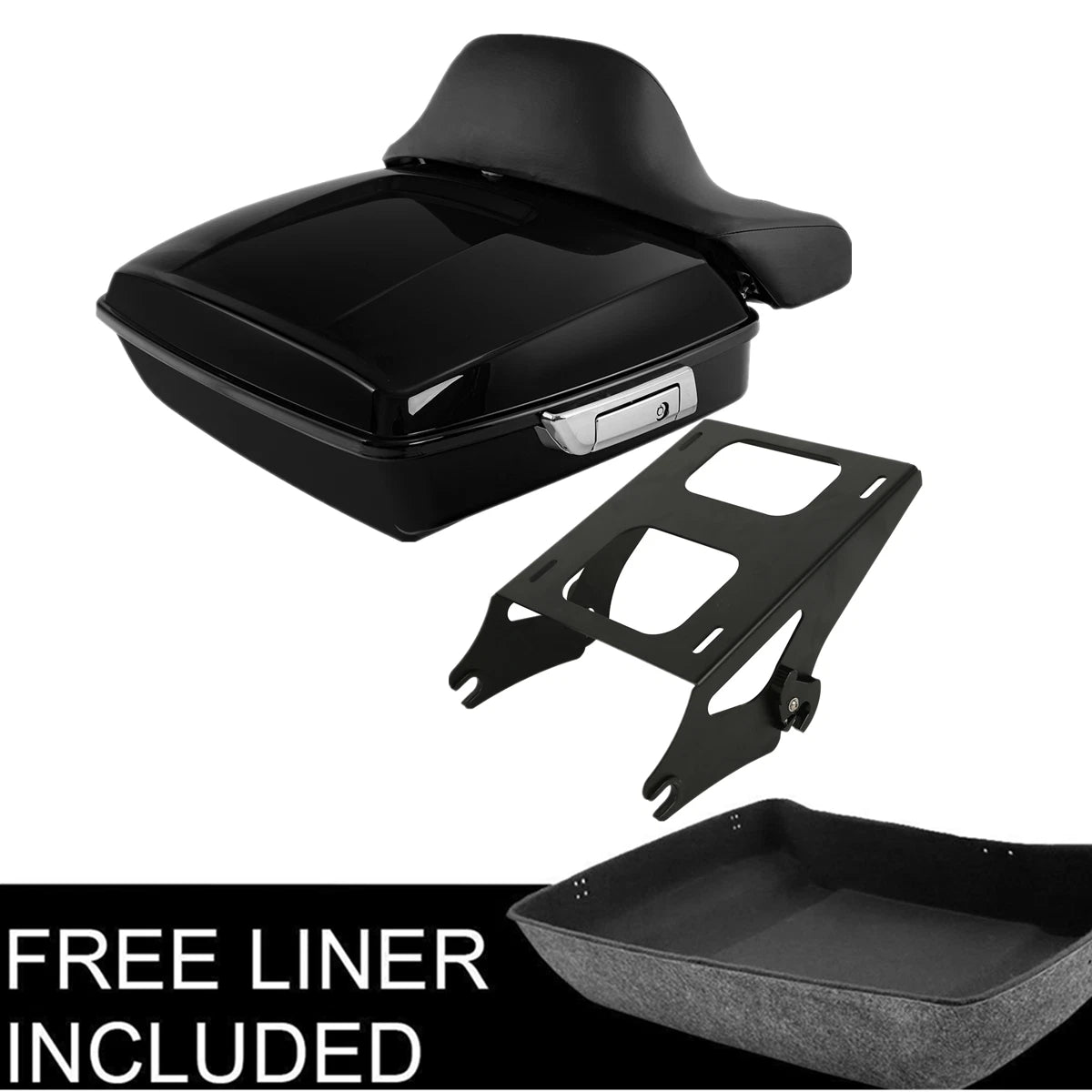 Chopped Trunk Backrest Pad Mount Rack for Harley Electra Glide (2014–2025)