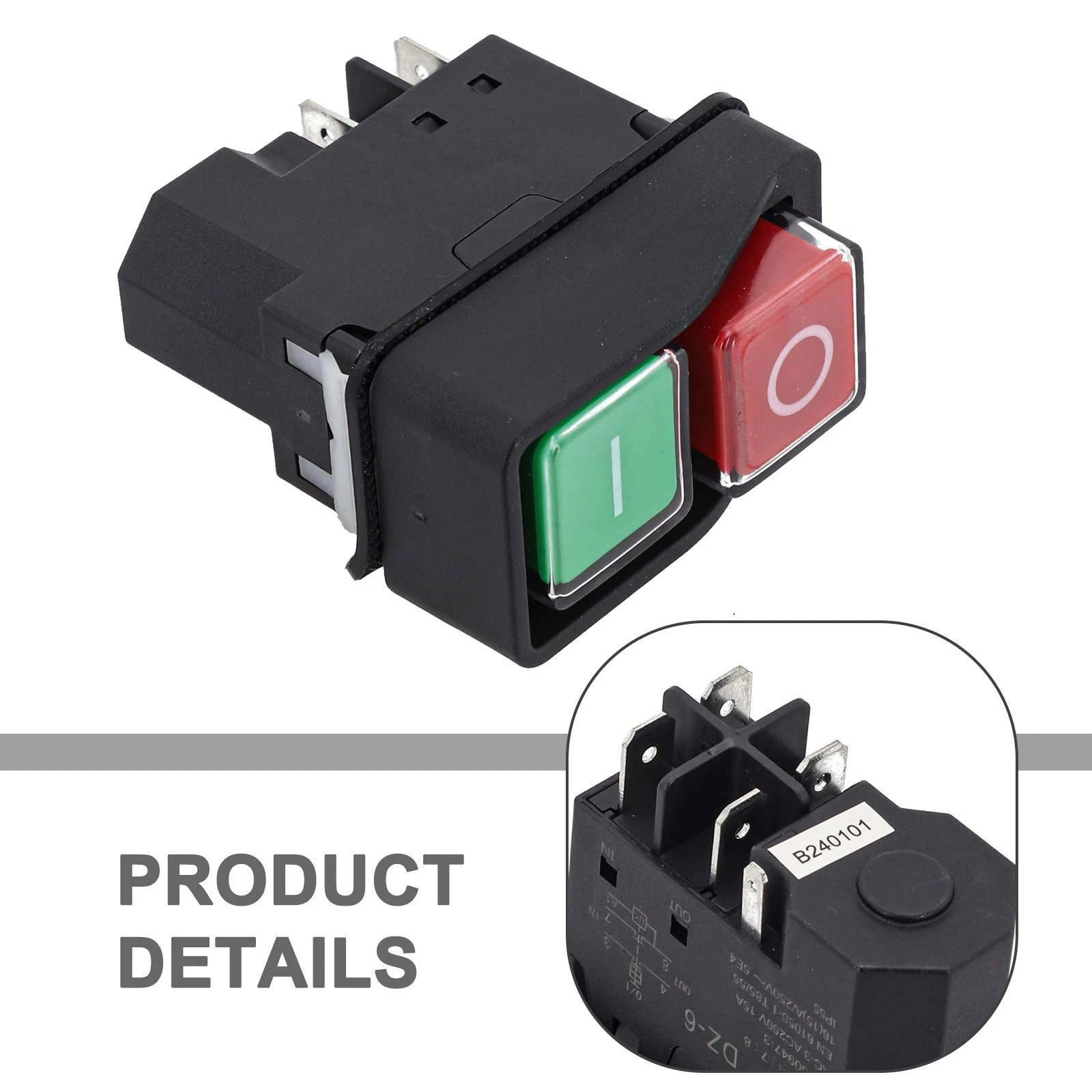 Electromagnetic Pushbutton Switch AC250V 15A
