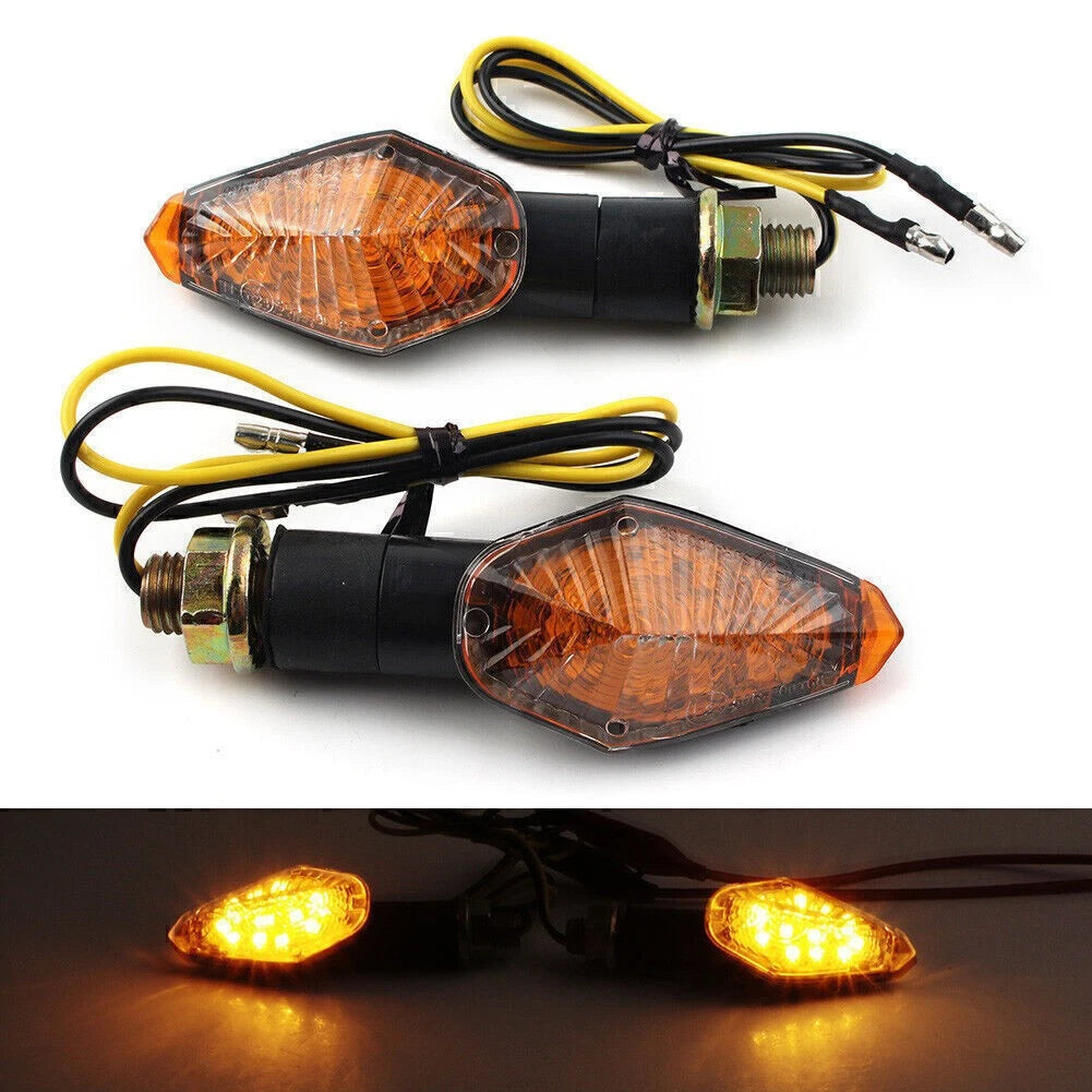 2X Mini Amber Turn Signal Lights for Harley Universal (12V LED)