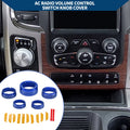 Headlight Media Knob Cover 5 Pcs for Dodge RAM 2013–2017 Blue