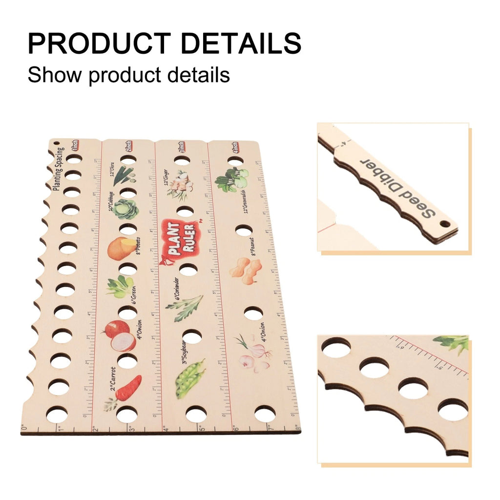 Wooden Plant Ruler Gardening Tool Set