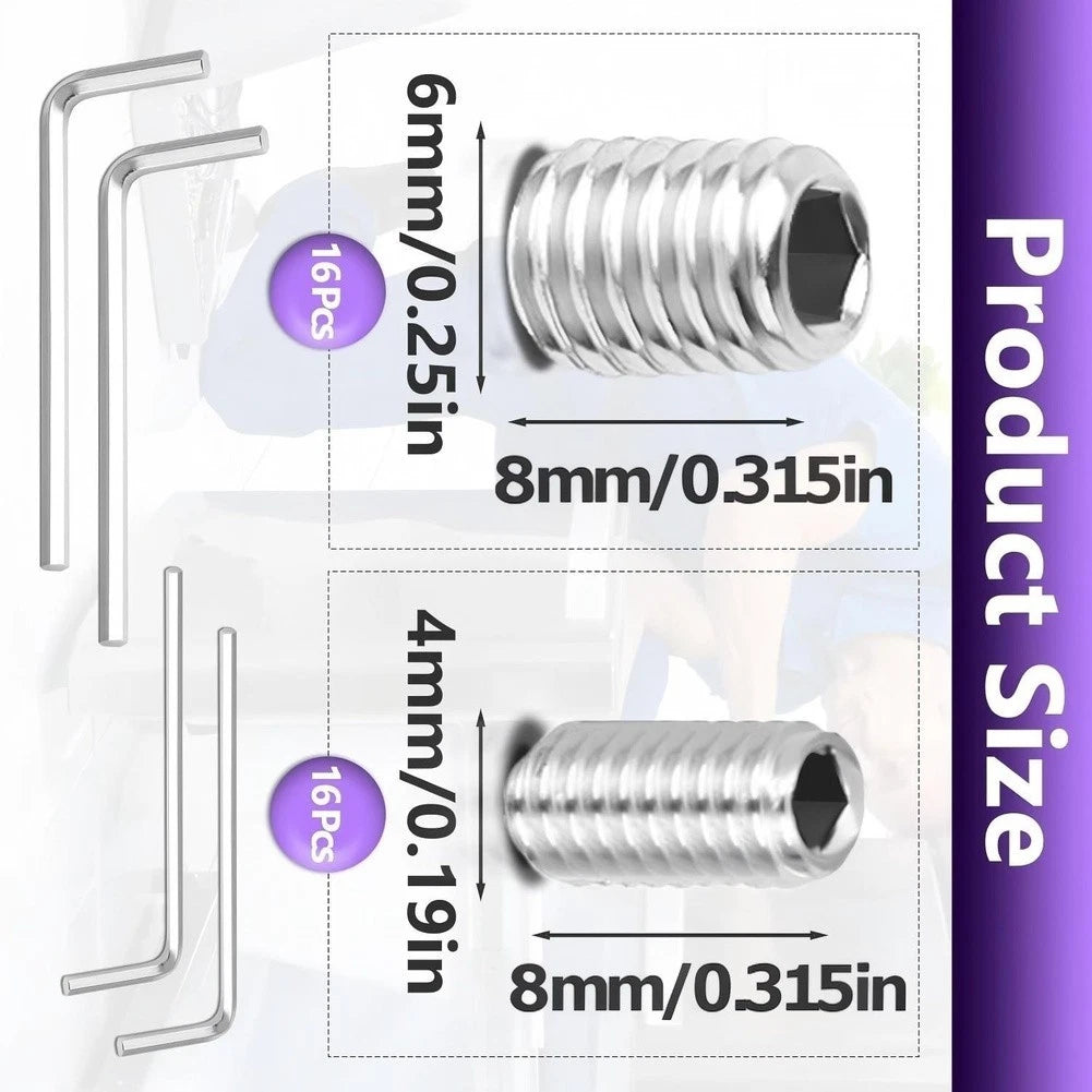 Hex Head Metric Screws for Refrigerator Cooler Door Handle (Set of 4)