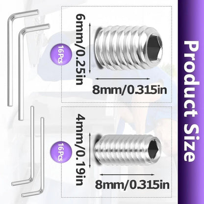 Hex Head Metric Screws for Refrigerator Cooler Door Handle (Set of 4)