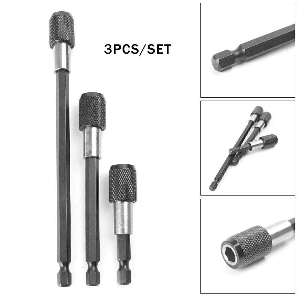 3pcs Magnetic Screwdriver Extension 1/4 Hex Shank Holder Drill Bit