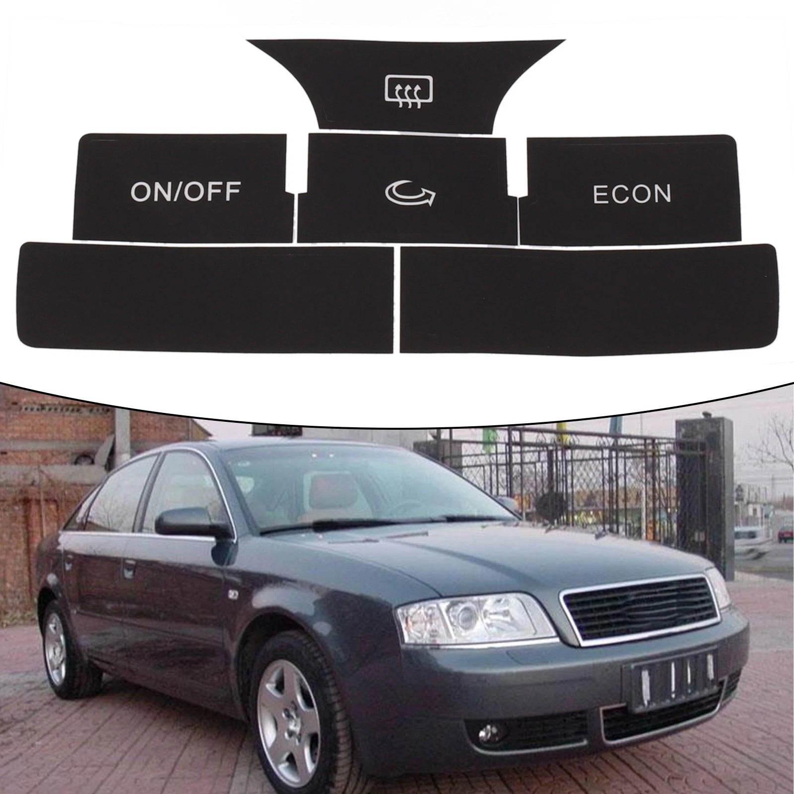 Button Repair Decals for Audi A6 (2004–2006) - Reduced Light Penetration