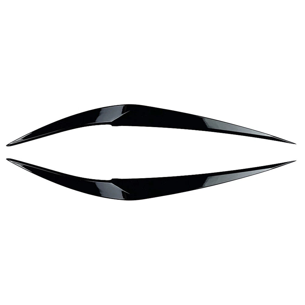 2X Glossy Black ABS Headlight Eyebrow Eyelid Trim for BMW X1 F48 (2016–2020)
