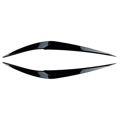 2X Glossy Black ABS Headlight Eyebrow Eyelid Trim for BMW X1 F48 (2016–2020)