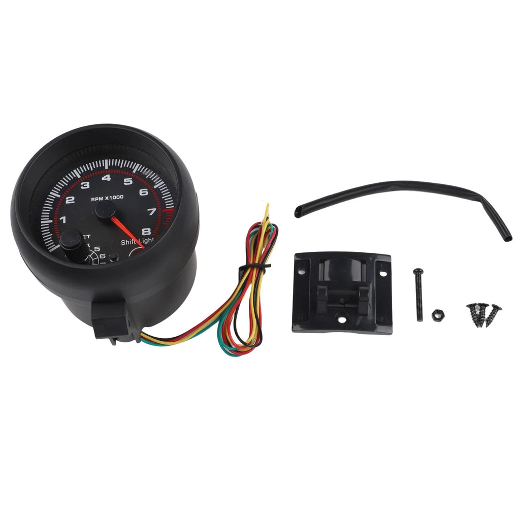 3" Tachometer for 4 6 8 Cylinder Engines (12V) with LED Backlight