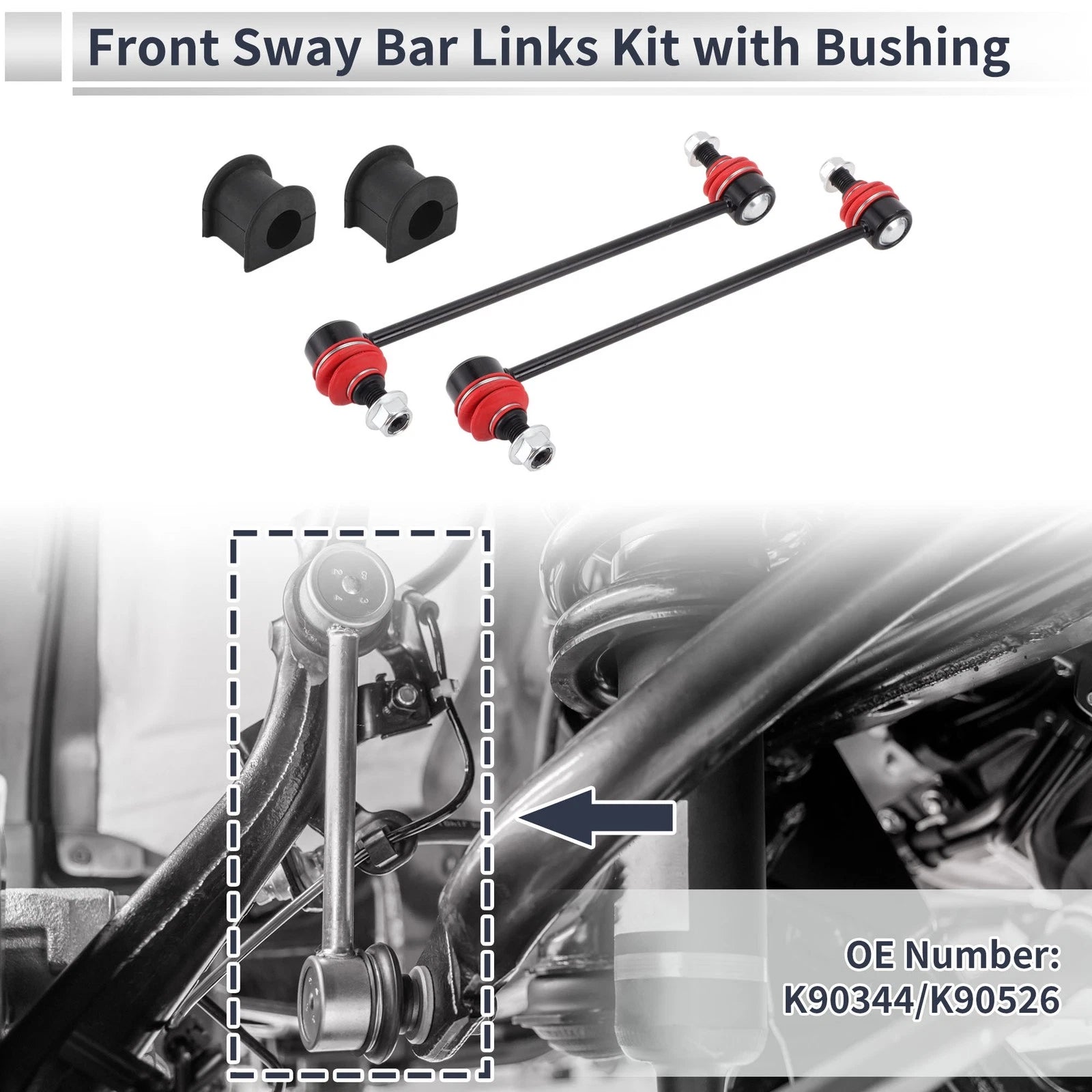 Front Stabilizer Bar Links with 2 Pcs Bushings for Toyota Solara (2004–2008)
