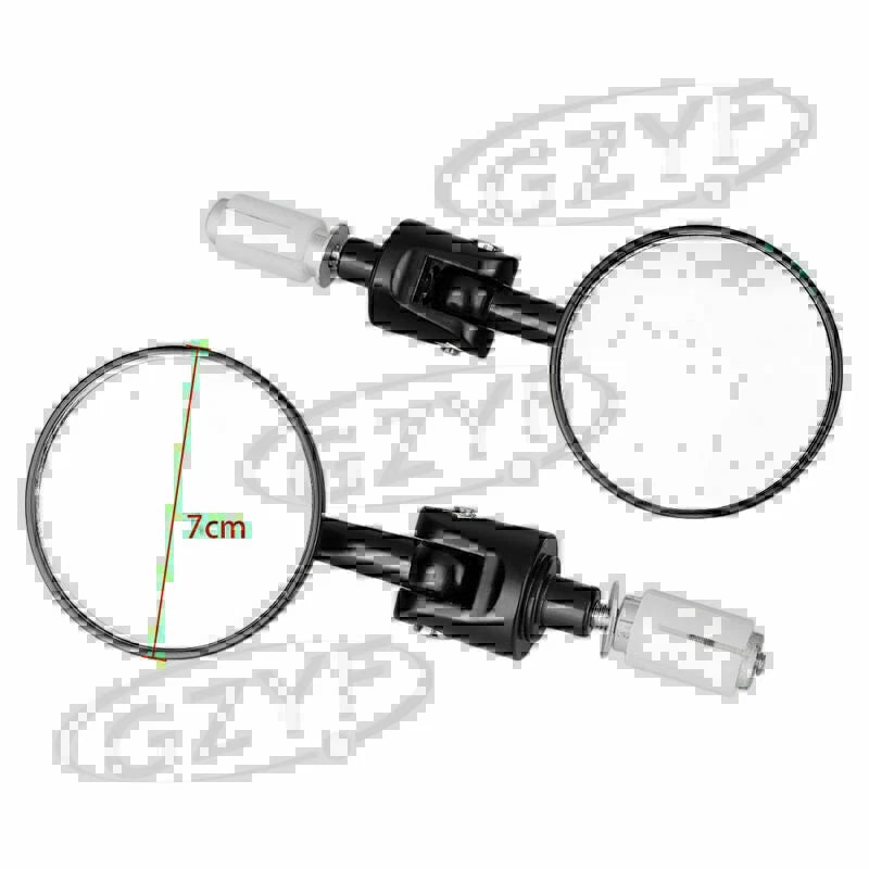 Pair 7cm Handlebar End Side Rear View Mirrors for Honda Suzuki Kawasaki Yamaha