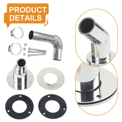 24mm Exhaust Pipe Wall Flange Port Extension with Gasket Kit for Universal