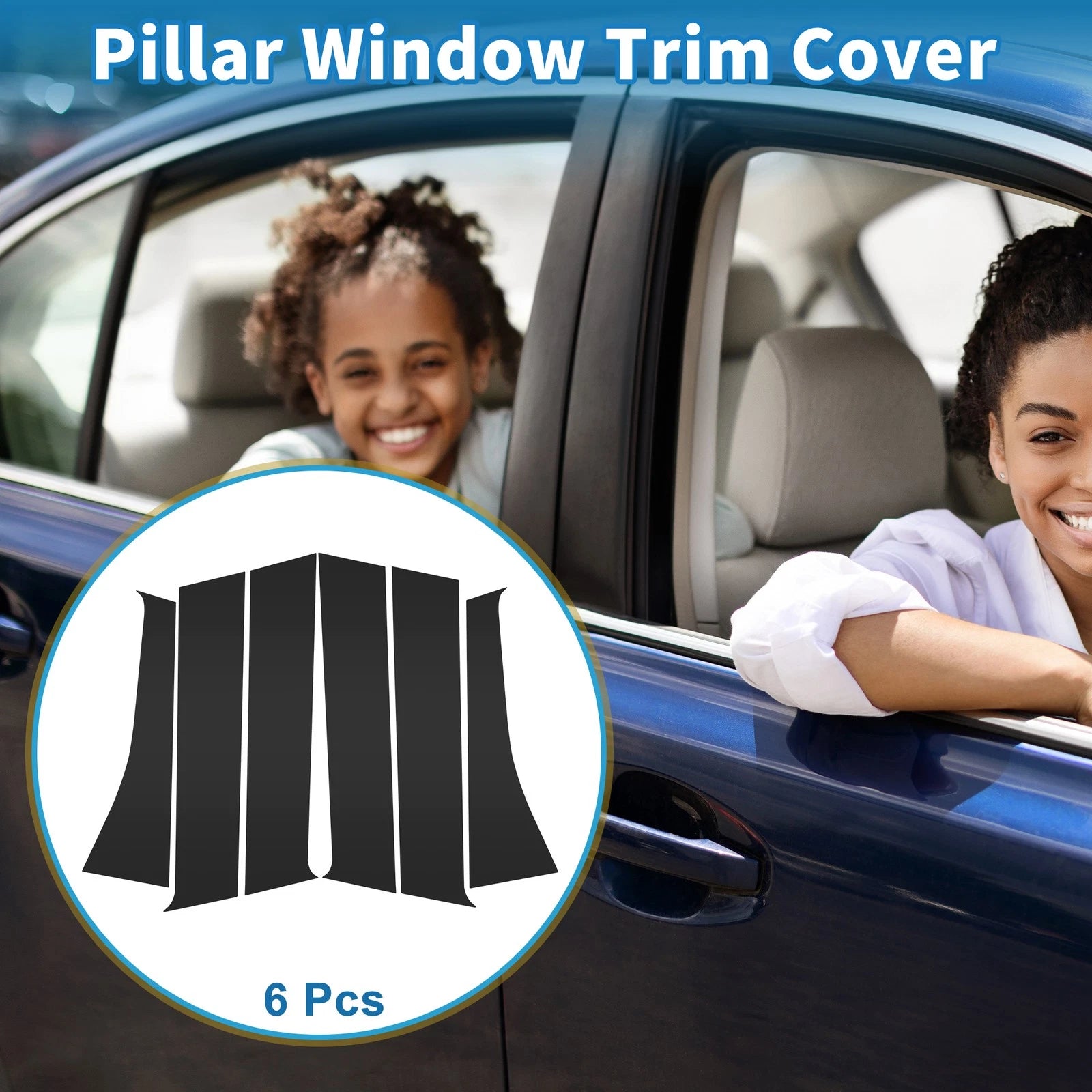 Door Pillar Window Trim Kit Black for Mitsubishi Outlander (2011–2014)