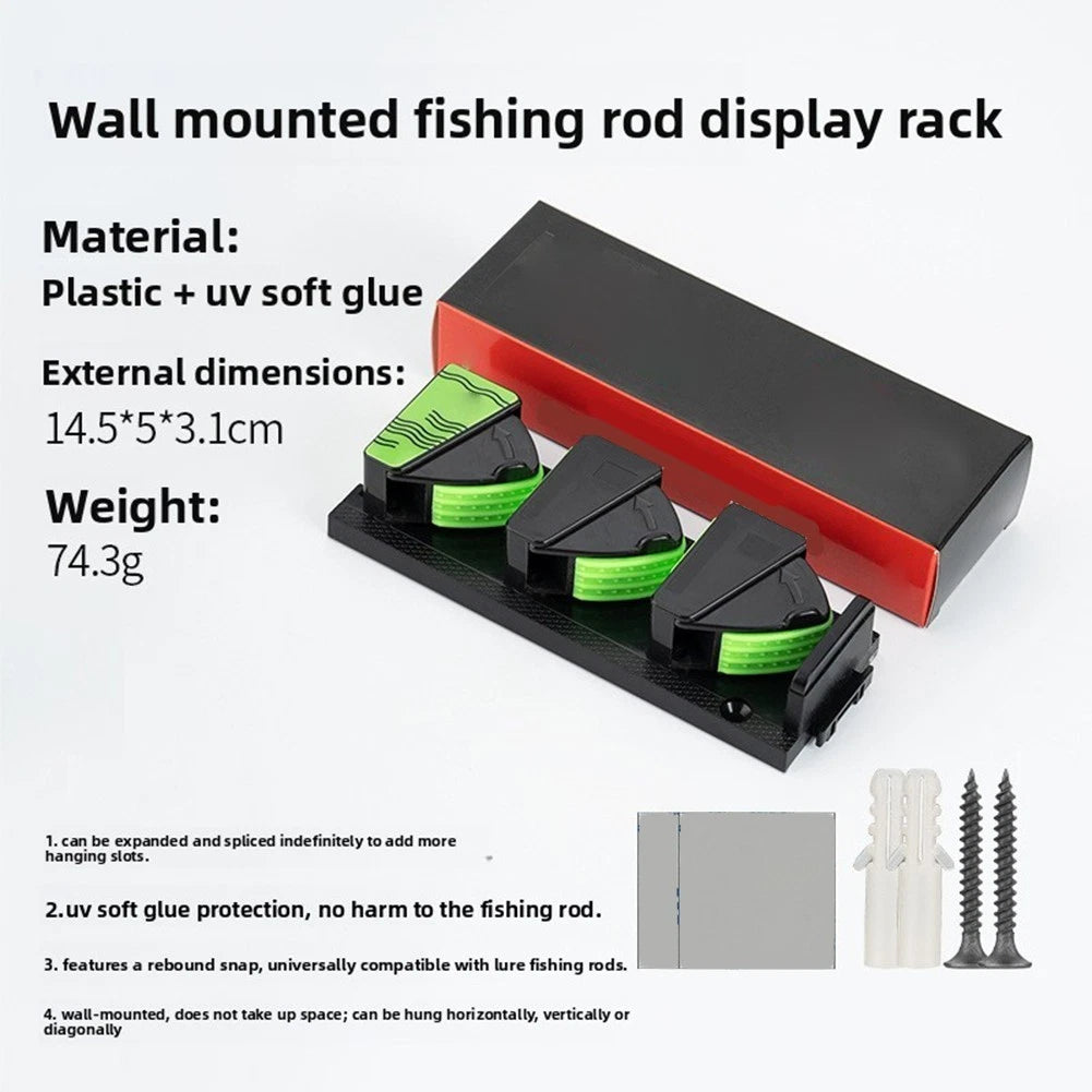 Fishing Pole Rack Wall Mount Adjustable for Garage Rods (Fits All Sizes)