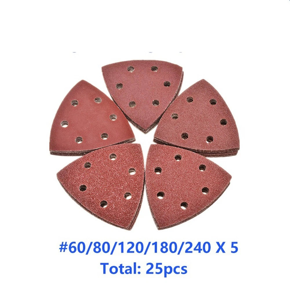 25pcs Mixed Grits Sanding Sheets for Oscillating Tools (60-240)