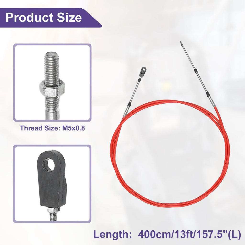 2 Pcs Throttle Control Cable 33C/3300 for Yamaha Boat (400cm/13FT)